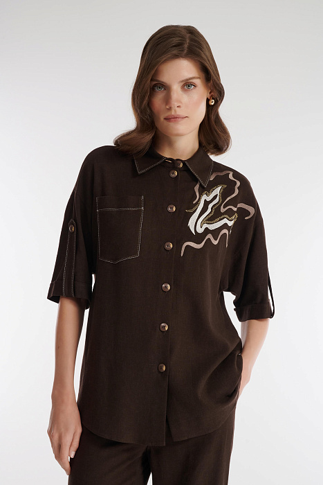 Рубашка с рукавом до локтя Бренд Caterina Leman