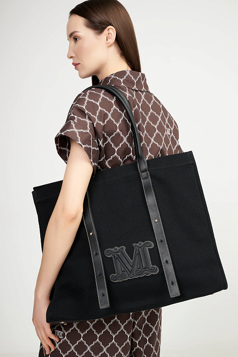 Пляжная сумка из плотного хлопка Бренд Max Mara