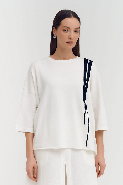 Джемпер с абстрактным узором Бренд Sarah Pacini