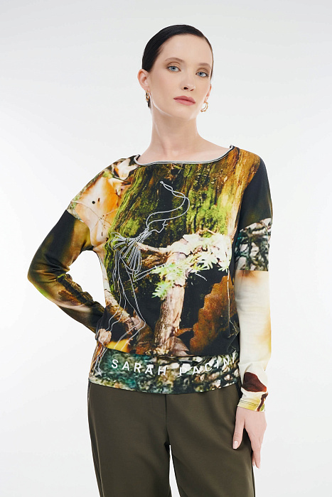 Лонгслив с вырезом-лодочкой Бренд Sarah Pacini