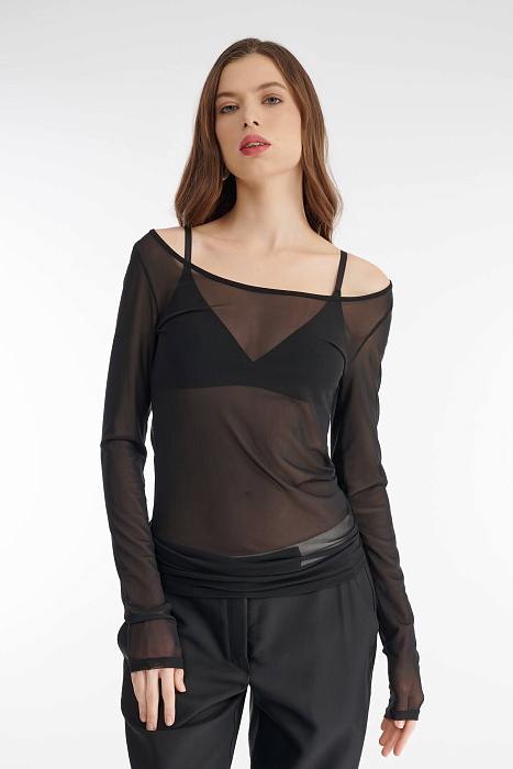 Прозрачный лонгслив Бренд Sarah Pacini