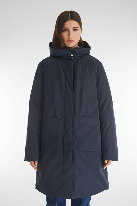 Пуховое пальто с капюшоном-трансформером Бренд Caterina Leman