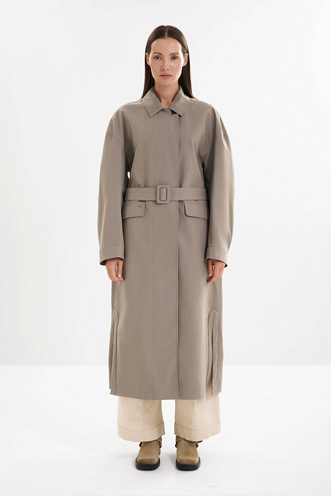 Плащ из хлопкового габардина с защитой от ветра и дождя Бренд MM