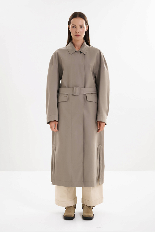 Плащ из хлопкового габардина с защитой от ветра и дождя Бренд MM