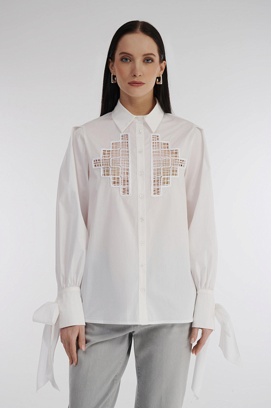 Хлопковая рубашка с эффектными манжетами Бренд Milva Mi