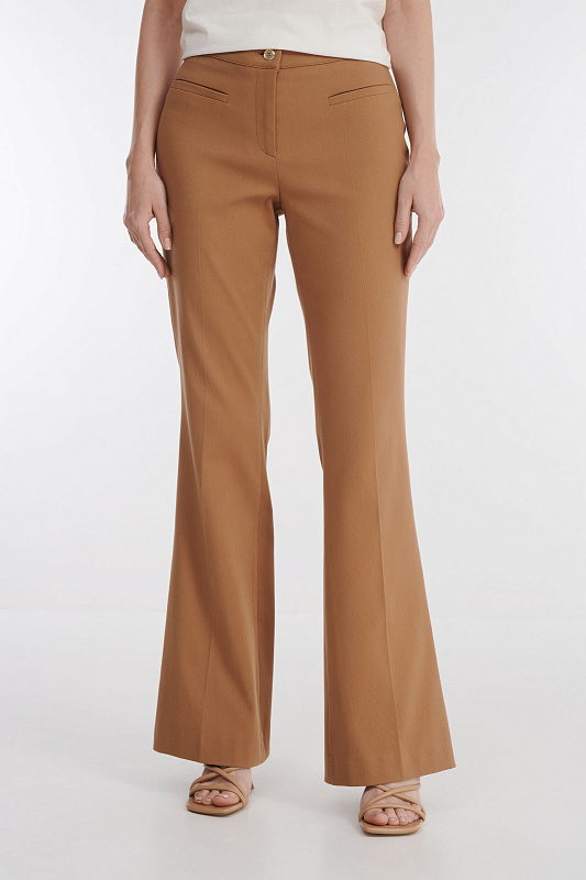 Хлопковые расклешенные брюки со стрелками Бренд Diana Gallesi