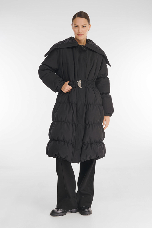 Пуховое пальто с капюшоном-трансформером Бренд Caterina Leman