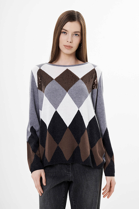 Джемпер с принтом и пайетками Бренд Luisa Viola