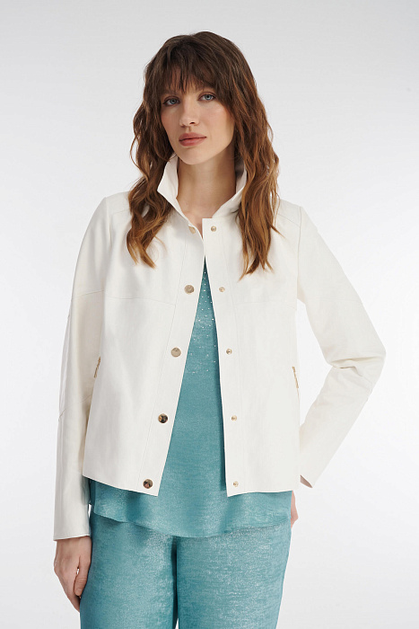 Укороченная куртка из натуральной кожи Бренд Caterina Leman