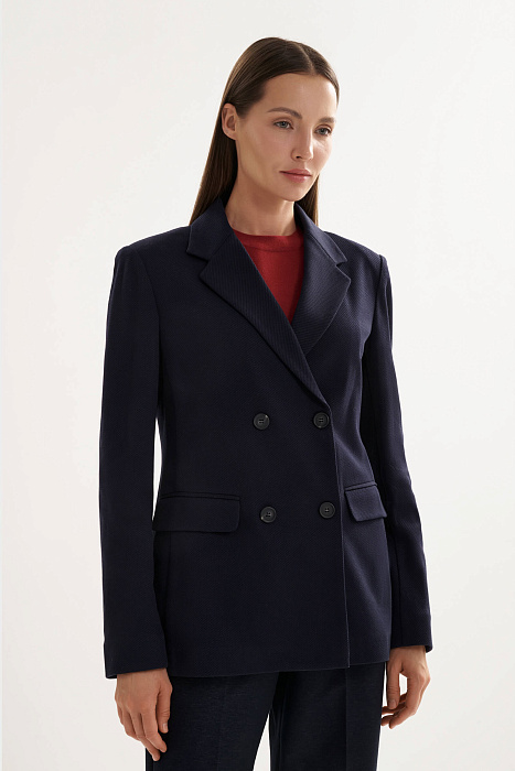 Двубортный пиджак из хлопка Бренд MM