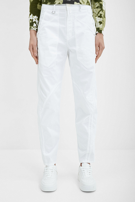 Зауженные джинсы багги с декоративной строчкой Бренд High