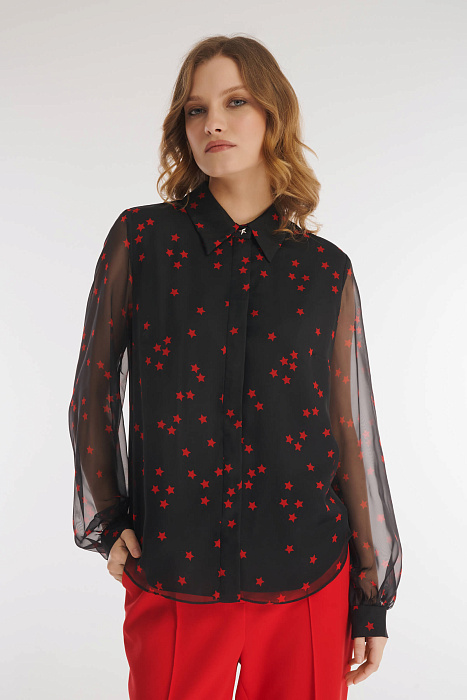Рубашка из поливискозы с принтом Бренд Caterina Leman