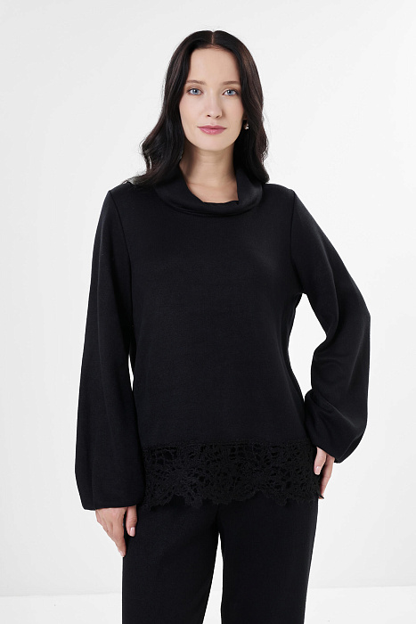 Джемпер из поливискозы с кружевом Бренд Milva Mi