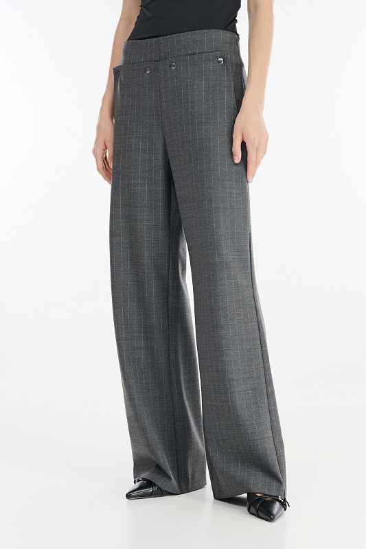 Широкие брюки с высокой посадкой Бренд Sarah Pacini