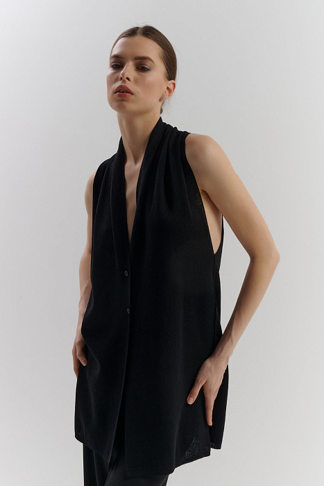 Удлиненный трикотажный жилет Бренд Sarah Pacini