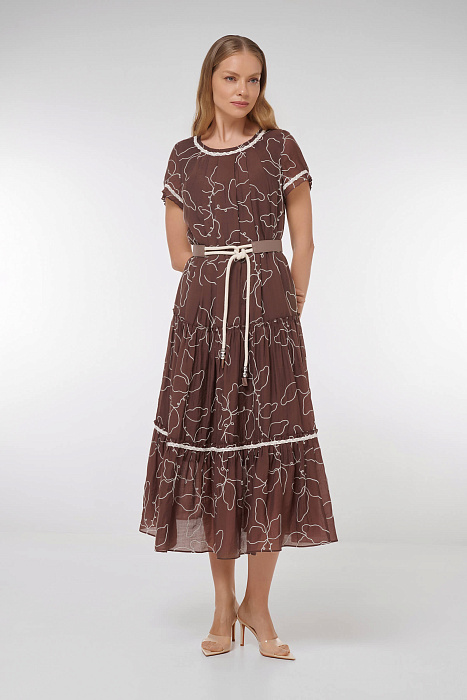 Платье миди с абстрактным узором Бренд Caterina Leman