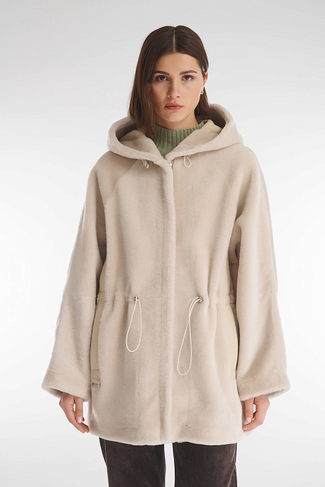 Удлиненная дубленка из натурального меха Бренд Caterina Leman