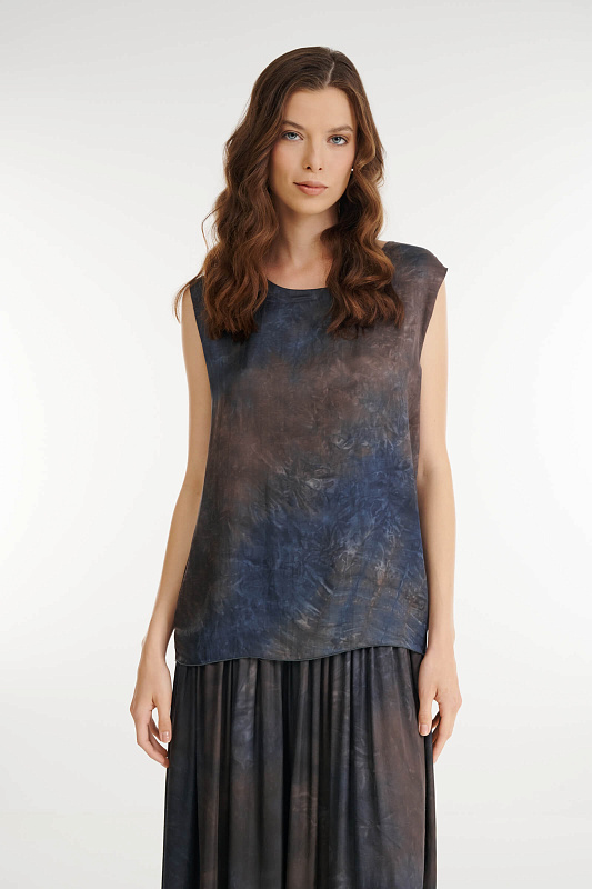 Топ с абстрактным принтом Бренд Sarah Pacini