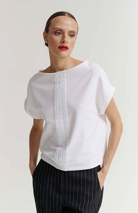 Футболка с вырезом-лодочкой Бренд Sarah Pacini