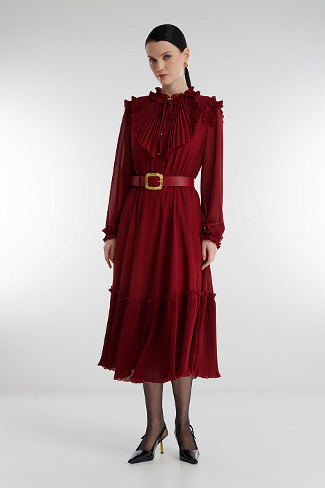 Платье-рубашка с плиссированным жабо Бренд Caterina Leman