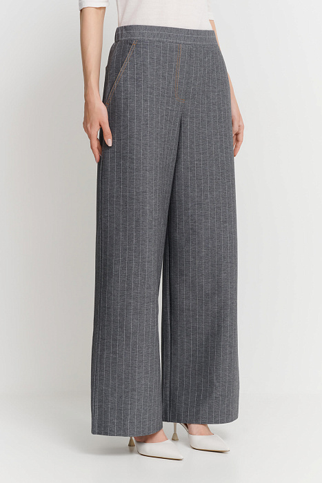 Хлопковые свободные брюки на резинке Бренд Max Mara