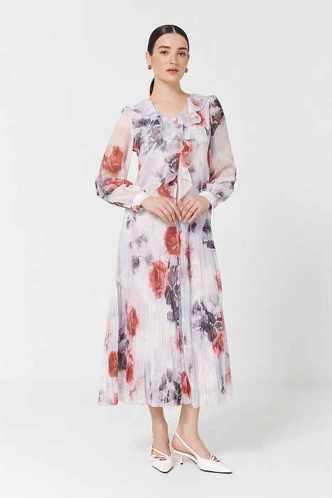 Платье с воланами и цветочным принтом Бренд Caterina Leman
