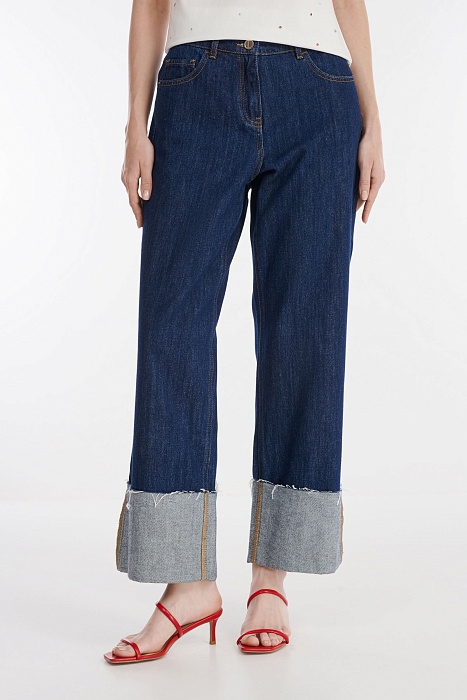 Широкие джинсы с подворотом Бренд Diana Gallesi