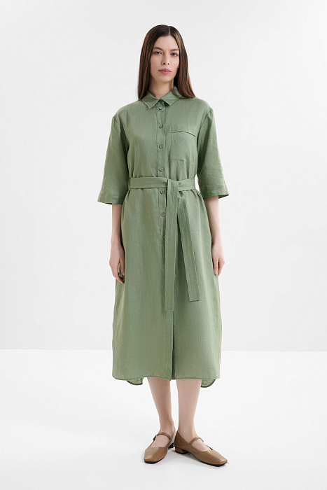 Платье-рубашка из 100% льна Бренд MM