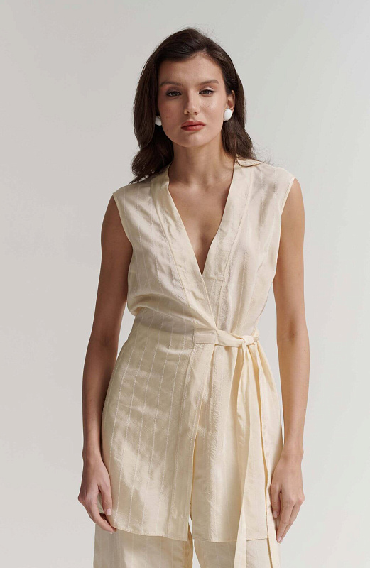 Удлиненный жилет на запах Бренд GentryPortofino