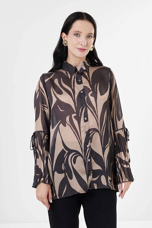 Рубашка с плиссированными рукавами Бренд Milva Mi