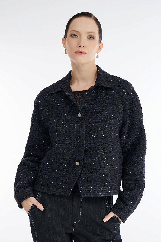 Трикотажный жакет с пайетками Бренд Sarah Pacini