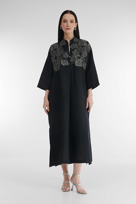 Льняное платье со стразами Бренд Daniela Drei