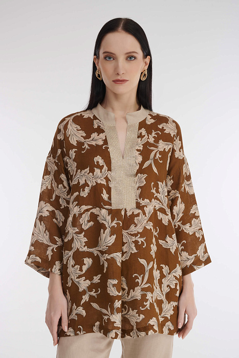 Льняная блузка со стразами Бренд Daniela Drei