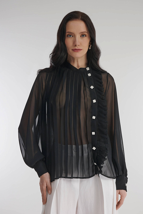 Полупрозрачная блузка с декоративными складками Бренд Milva Mi