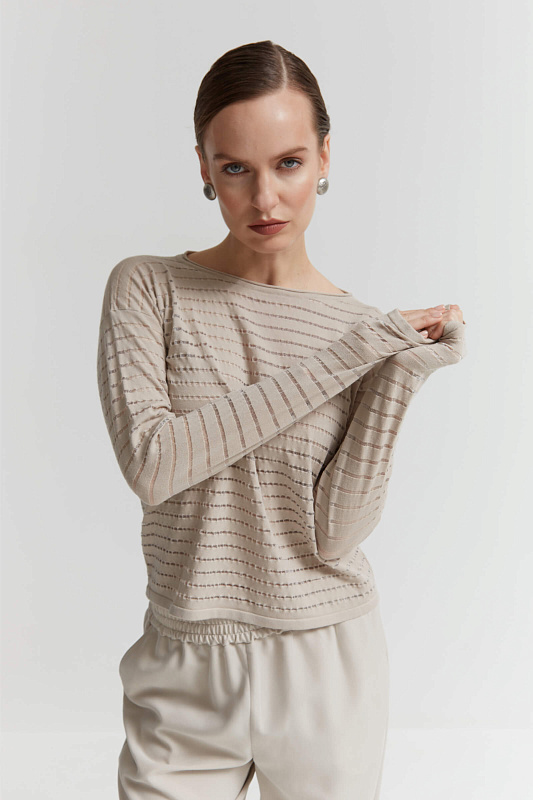 Лонгслив с вырезом-лодочкой Бренд Sarah Pacini