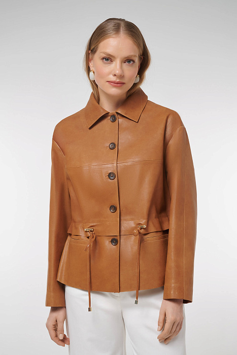 Удлиненная куртка из натуральной кожи Бренд Caterina Leman