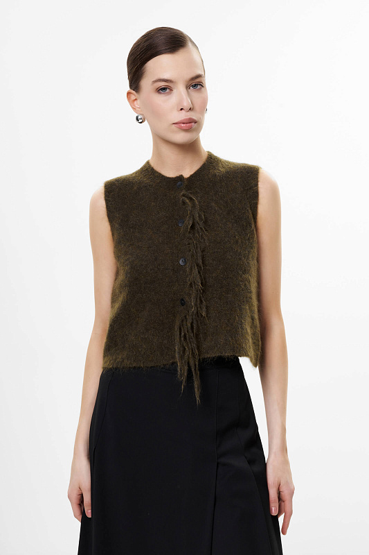 Жилет из шерсти и мохера Бренд Sarah Pacini
