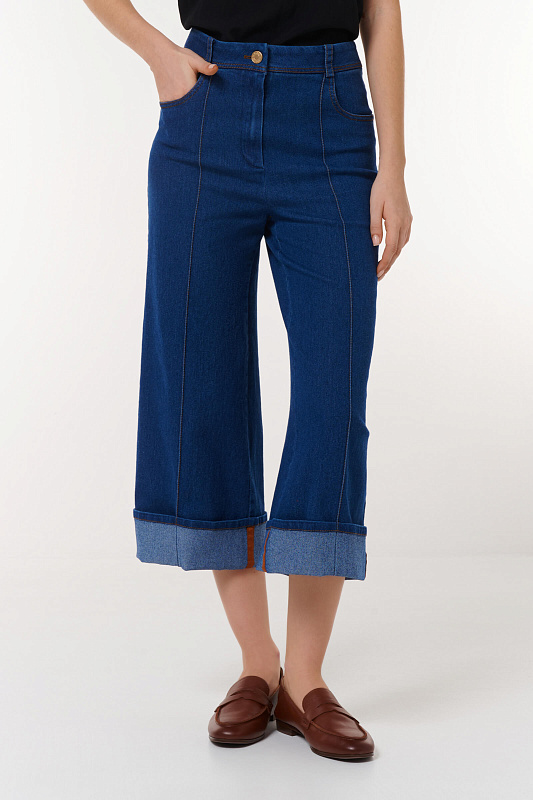 Кюлоты из денима с подворотами Бренд Caterina Leman