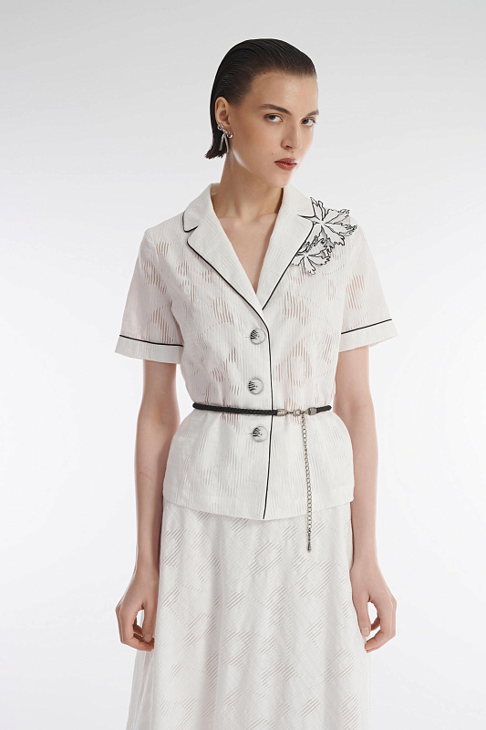 Жакет с перфорацией и нашивками Бренд Caterina Leman