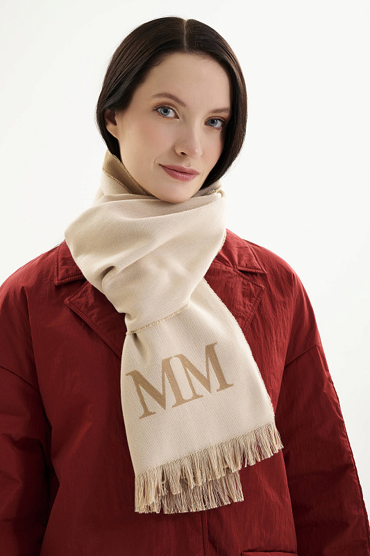 Палантин из хлопка и шерсти Бренд MM