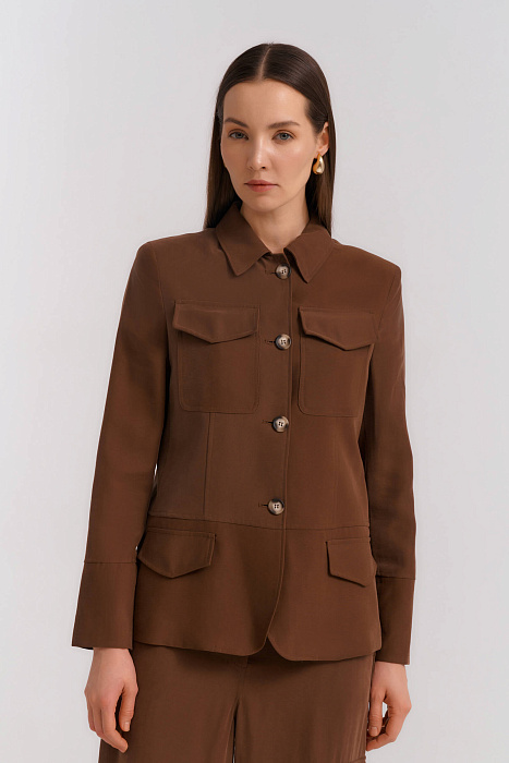 Приталенный жакет с карманами Бренд Diana Gallesi