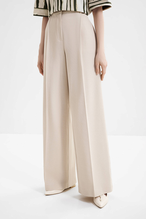 Хлопковые брюки-палаццо со стрелками Бренд MM