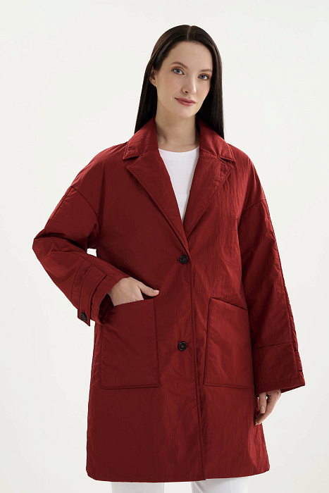 Удлиненная куртка из водонепроницаемого и ветрозащитного материала на пуговицах Бренд MM