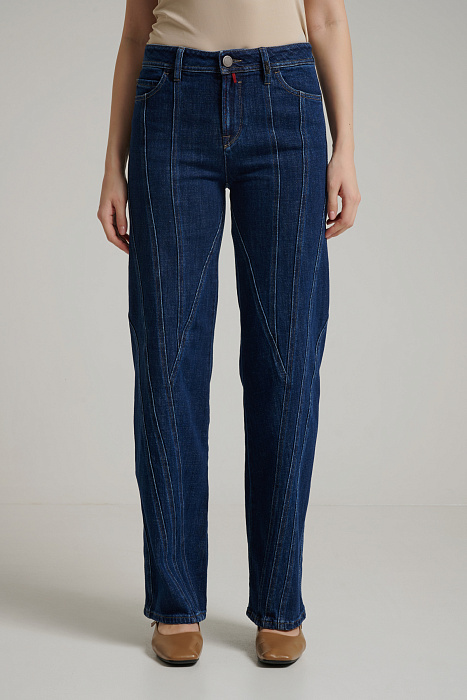 Джинсы клеш со строчками Бренд High