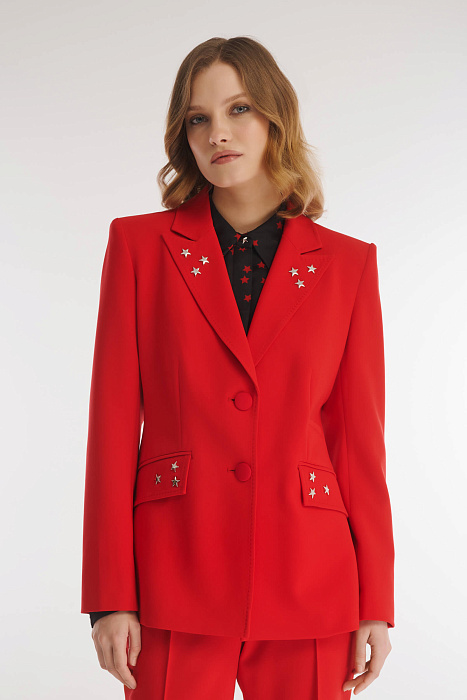 Пиджак из смесовой вискозы с декоративными заклепками Бренд Caterina Leman