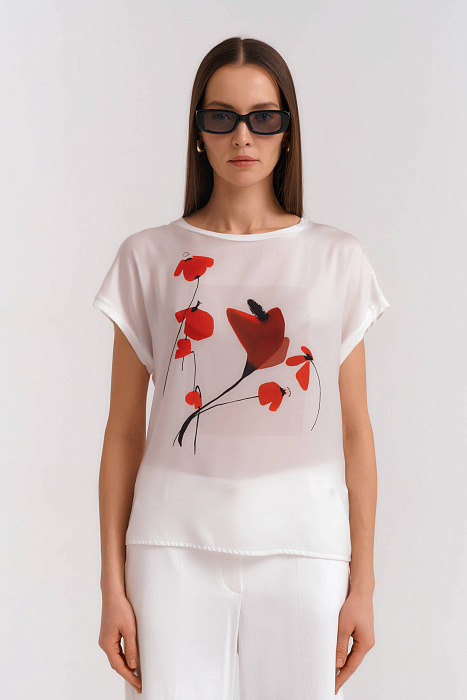 Футболка с цветочным принтом Бренд Diana Gallesi