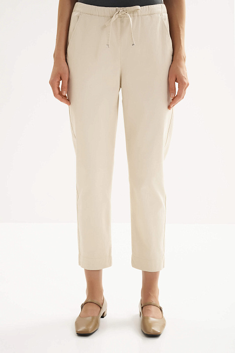 Зауженные хлопковые брюки на завязках Бренд MM