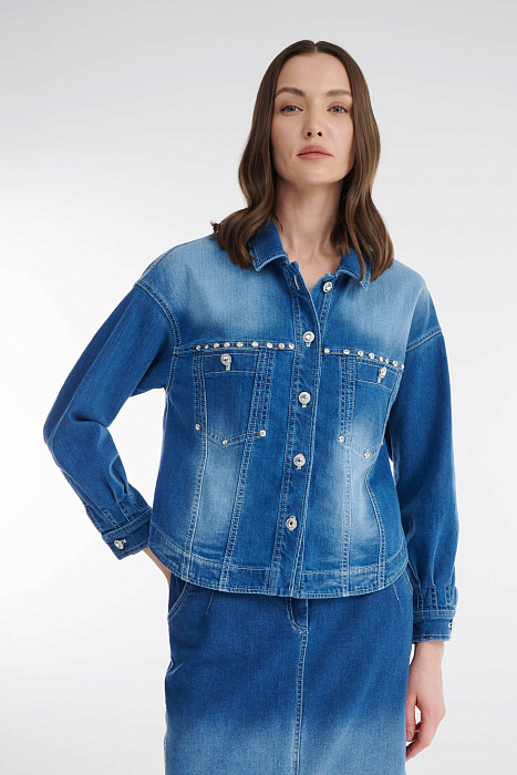 Джинсовая куртка со стразами Бренд Caterina Leman