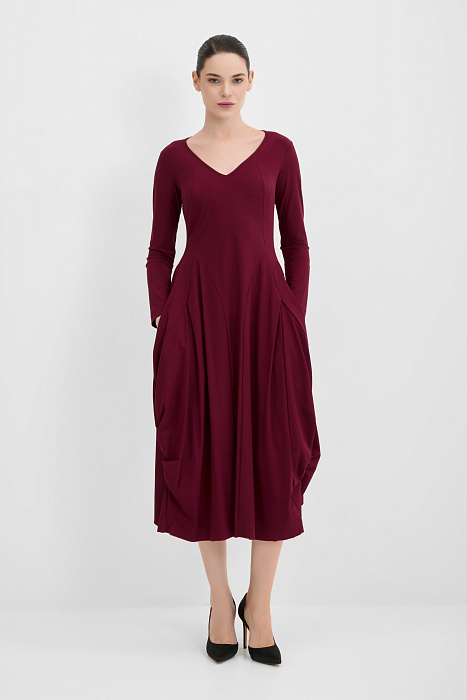 Платье миди с драпировкой Бренд High