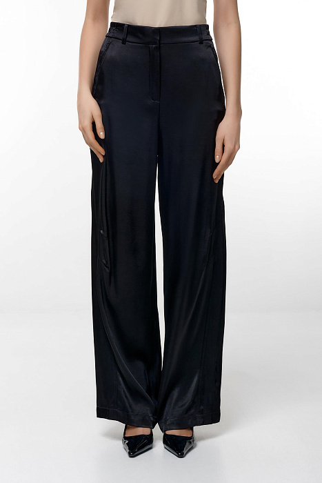 Широкие брюки из атласа Бренд Caterina Leman